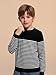 Haloumoning Boys Striped Sweaters Kids Fall Fashion Crewneck Rib Knit Pullover Sweater 5-14 Years Black