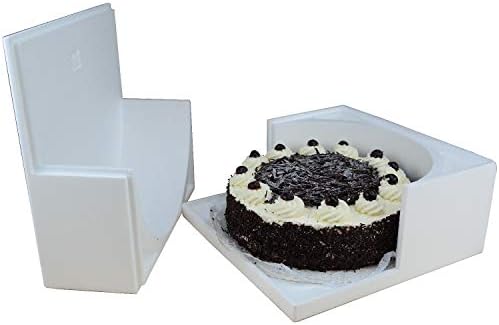 Tortenbox Set 4 Stück - 25,4x25,4x20,3 Cm Mit Tortenplatten - Transparentes Sichtfenster