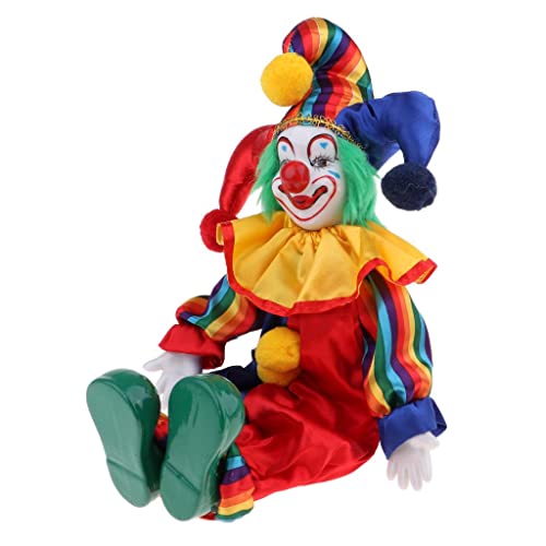 Muñeco Payaso de Porcelana Prettyia 38 cm miniatura 6