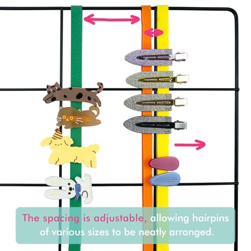 Adhesive Claw Clip Holder, 1Pack Metal Grid Wall Organizer for Hair Black — view 4