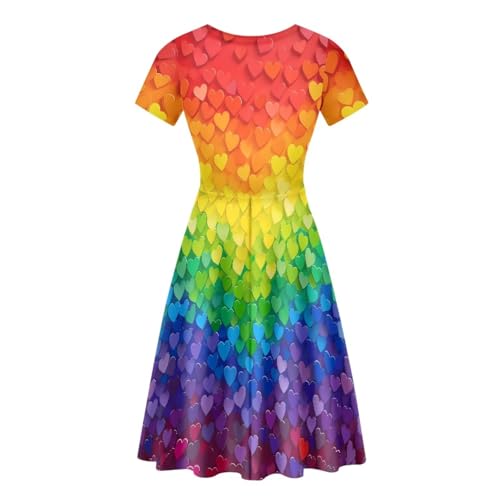 Image of Biyejit Women's Summer Casual Short Sleeve T-Shirt Swing Dress Crew Neck Plus Size S-4XL