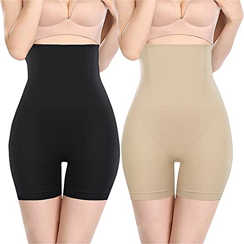 iloveSIA Miederslip mit Bein Shape Unterhose Damen Figurformend Bauchweg Shapewear Unterwäsche mit hohem Taillenbund Cover