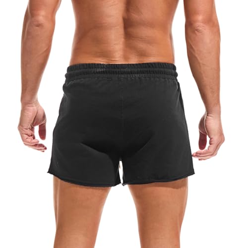 AMY COULEE Mens Workout Shorts 3 inch Cotton Gym Shorts Casual Lounge Short Pants with Pockets2