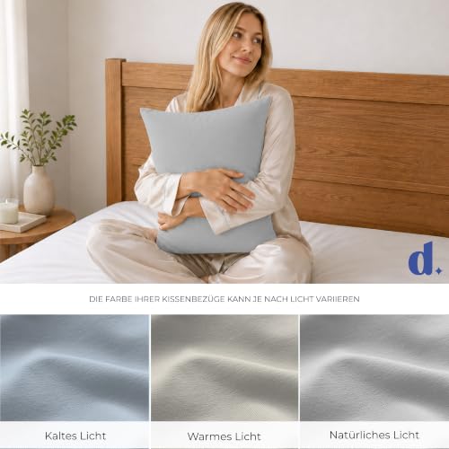 Dreamzie - Kissenbezug 30x50cm - 2er Set - 100% Baumwolle - Grau – Ansicht 5