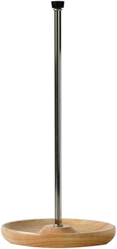 Vista 4 de Soporte de secado de decantador de vino con cabeza de silicona para evitar arañazos, estante desmontable con base de captura de goteo de madera