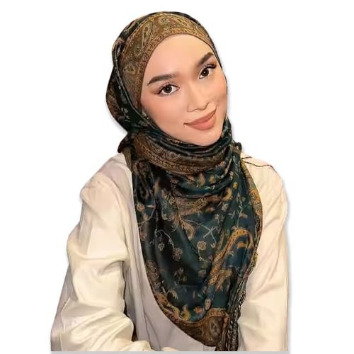 Faticinfa Women's Hijab Pashmina Shawls Wraps,Double-sided Paisley Vintage Scarf With Tassels