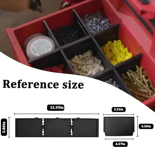 48-22-8473 Packout Dividers For Milwaukee Packout 3 Drawer Dividers Tool Box (Black-2 Pack)