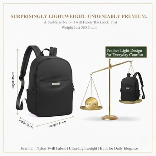 Image of VISMIINTREND College Backpack for Women, Girls |fits 13 Inch Laptop| Nylon Casual Daypack|Stylish Backpack|Bags for Tution | School | Travel |New Year Gifts