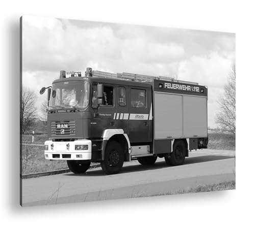 Tableau camion de pompier rouge deyoli pour décorer une chambre d'enfant