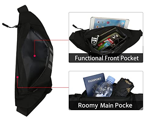 QKUDS Bumbags and Fanny Packs Waterproof for Men Women Waist Packs Bag for Running Dog Walking Hiking Travelling, black, 均码, Sports - Image 5