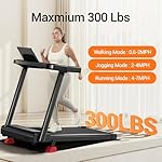 16% Incline Treadmill with Handle, 3-in-1 Portable Treadmills for Home and Office, Foldable Treadmills with 300 Lbs Weight Capacity, 3.0HP Quiet Walking Pad Treadmill, Three Screen - Image 4