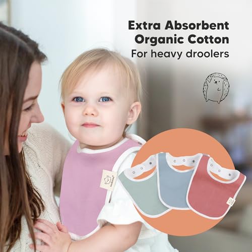 image for KeaBabies 8-Pack Organic Baby Bibs for Boys, Girls - Soft Cotton Drool