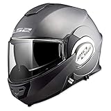 LS2 Helmets Modular Valiant Helmet (Matte Titanium - Large)