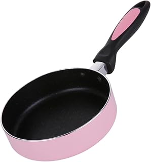 2 Pcs Stone Coated Mini Nonstick Pan Egg Frying Pan Small Frying Pan Nonstick Flat Bottom Wok Skillet Omelette Titanium Pan Crepe Pan Induction Cooker Pancake,Pink-32X16X4.5CM