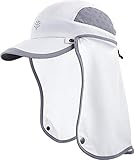 Coolibar UPF 50+ Kid's Agility Sport Cap - Sun Protective (Large/X-Large- White/Steel Grey)