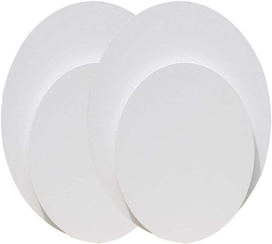 5pcs Oval Canvas Panel Boards Stretched Artist Canvas Boards for Acrylic Painting Oil Pouring Drawing Home Decorations 20X30cm