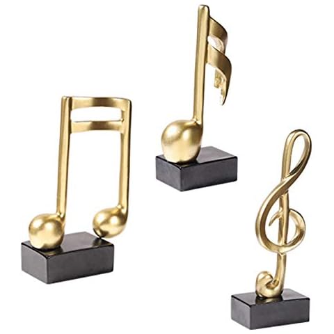 DASNTERED Figura de nota musical, decoración dorada para el hogar y la oficina Cover