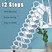 Wall-Mounted Folding Stairs for Attic, Outdoor Attic Ladder Pull Down System, Retractable Loft Ladder with Armrests Handle, 12 Pedal Steps Extension Staircase Up to 600lbs (White, 12 Steps)