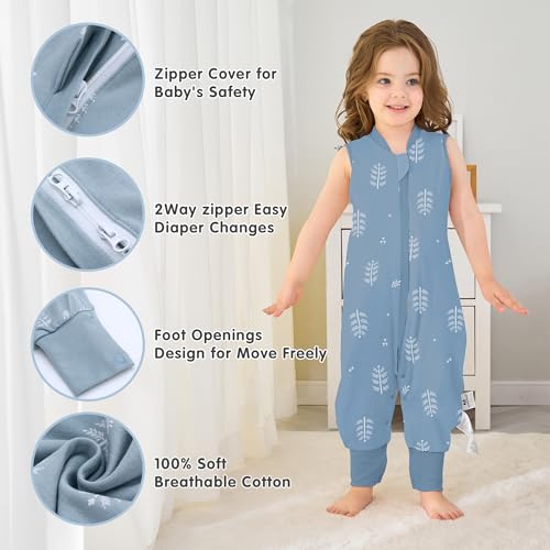 Image of Miracle Baby Sleep Sack with Feet, 1.0 TOG Wearable Blanket for Toddlers, Sleeveless Baby Sleeping Bag with Leg Openings