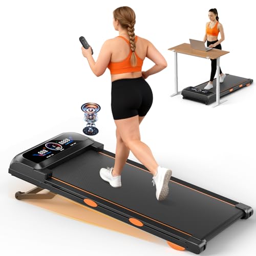 Walking Pad Treadmill with 17% Auto Incline 12-Level, 450 lbs Capacity RGB UI Screen, 3 in 1 Under Desk Treadmill with Auto Incline & Bluetooth Speaker, 3.5HP Quiet Portable Treadmills for Home, APP