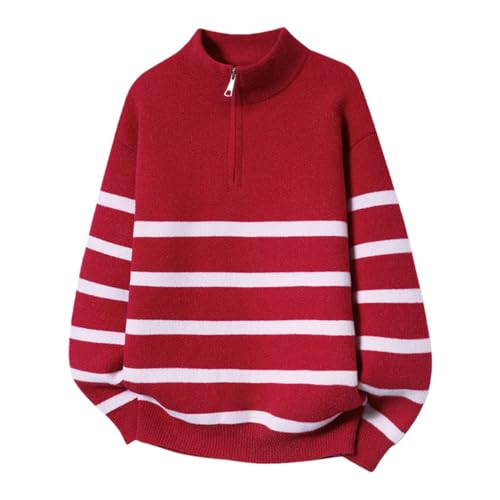 Suéter de punto con media cremallera para hombre jersey manga larga de abrigo