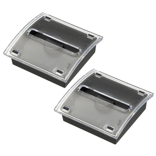 Distributeur de notes adhésives PATIKIL en acrylique noir 7,6x7,6 cm pour bureau lot de 2