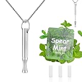 LAMKHOO Breathing Necklace to Quit Smoking and Vaping with Refillable Mint Pods Stop Smoking Aids Fidget Necklace for Anxiety Relief Smokeless Inhaler for Adults
