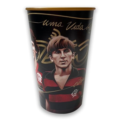 Copo do Flamengo Oficial Zico Uma Vida Rubro Negra - Plástico 550ml