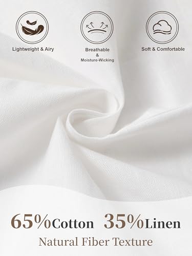 Image of LOLANTA Boys 2 Pieces Linen Set kids Short Sleeve Button Down Shirt and Shorts Summer Vacation Outfits