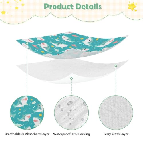 Drap imperméable lit bébé contre les fuites motif requin