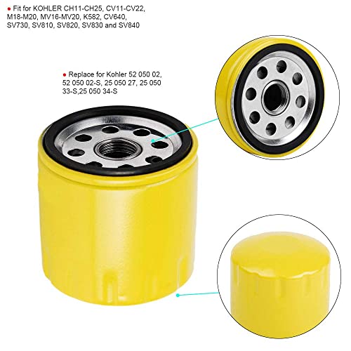 Hifrom 32 083 03-S 32 883 03-S1 Air Filter With 52 050 02-S Oil Filter 25 050 03-S Fuel Filter Spark Plug Tune Up Kit Replacement For Kohler Sv710 Sv715 Sv720 Sv730 Sv735 And Sv740 Lawn Mower #TOP5