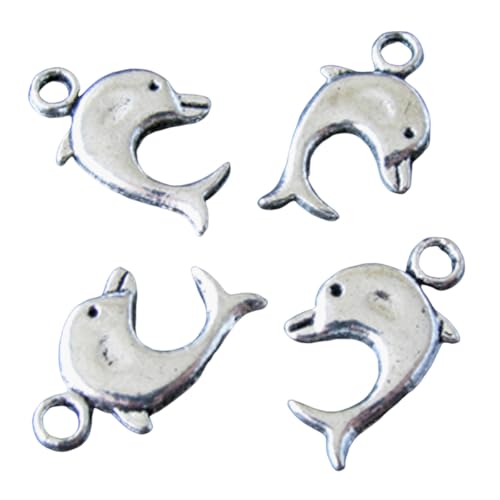 Bringsine 100pcs Antique Silver Tibet Pendants Plated Charms DIY for