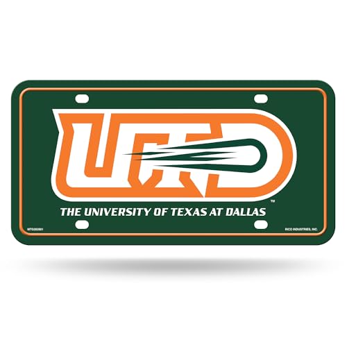Rico Industries NCAA Texas-Dallas Comets Metal Auto Tag 6" x 12" - Great for Truck/Car/SUV