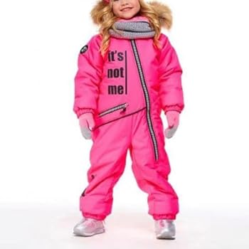 DUHGBNE Sneeuwpak voor kinderen, thermo-ski-overall, winter, warm, sneeuwoverall, winddicht, winterpak met afneembare capuchon, modderpak, outdoor softshellpak, geel, 3-4 Jaren