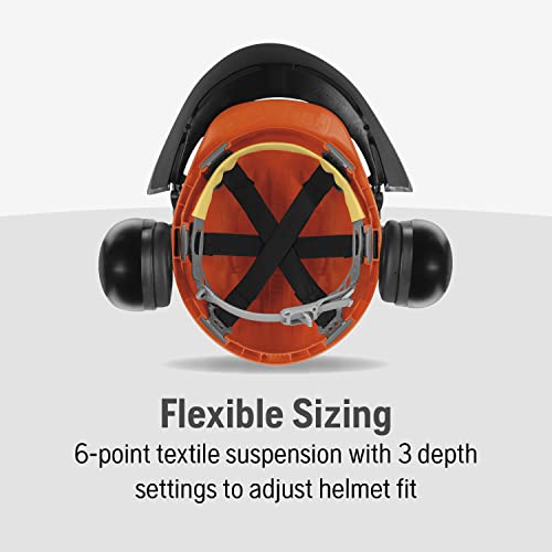 Husqvarna 592752602 Chainsaw Helmet With Metal Mesh Face Shield, Adjustable Ear Muffs For Hearing Protection, And Sun Peak, Hdpe Forestry Helmet Shell, Orange #TOP2