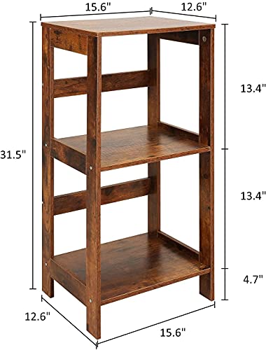 Homgrace Bookcase 3 Tier Shelf, Family Bookshelf, Open Wood Shelving Unit, Pb Artificial Board Bedside Table Locker For Living Room Bedroom (Wood Grain) #TOP6