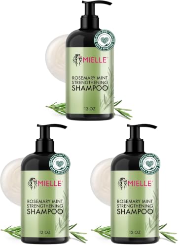 Image of Mielle Organics Rosemary Mint Hair Strengthening Biotin Shampoo - Moisturizing Hair Shampoo for Women and Men to Gently Cleanse, Repair & Protect Strands (12 oz) (Pack of 3)