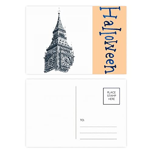 Cartes postales pour Halloween Bell Tower en lot de 20 pour envoyer facilement vos invitations
