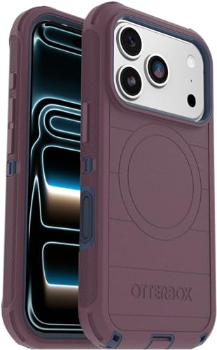 Image of OtterBox iPhone 17 Pro (Only) - Defender Series Case - Tulipwood Glow (Purple & Blue) - Snaps on MagSafe - Tough - Rugged & Durable