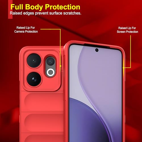 Image of Zapcase Back Case Cover for Vivo V60 | Compatible for Vivo V60 Back Cover | Liquid Silicon Magic Case with Camera Protection | Red
