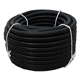 Flexible Polyethylene HDPE Non-Split Corrugated Wire Loom Tubing (Black, 1-1/2' Dia. x 100 ft)