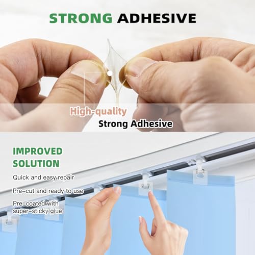 60 PCS (30 Sets) Vertical Blind Repair Tabs of blind repair kit/vertical blind repair kit/blind fixer tabs/Clear Vertical Blind Repair Tabs/Vertical Blind Tabs/Blind Fixer Tabs for Vertical Blinds