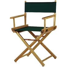 Casual Home 18" Directors Chair Natural Frame with Hunter Green Canvas