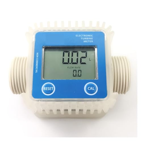 LCD ディスプレイ流量計 K24 電子タービン流量計センサー、ディーゼル、尿素、灯油、ガソリン、水、軽油用 石油 化学品 液体 水に適応(Blue2)