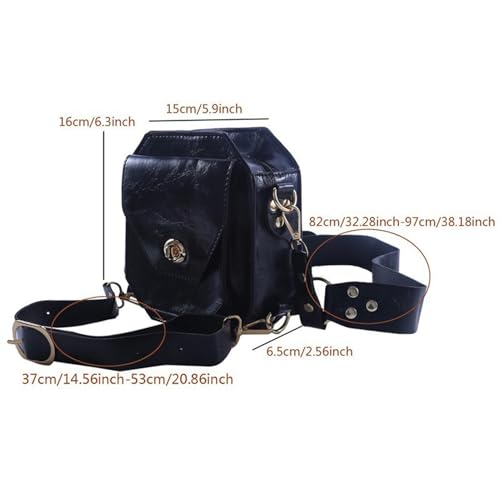 Bolso de muslo de piel sintética premium con acabados steampunk 2