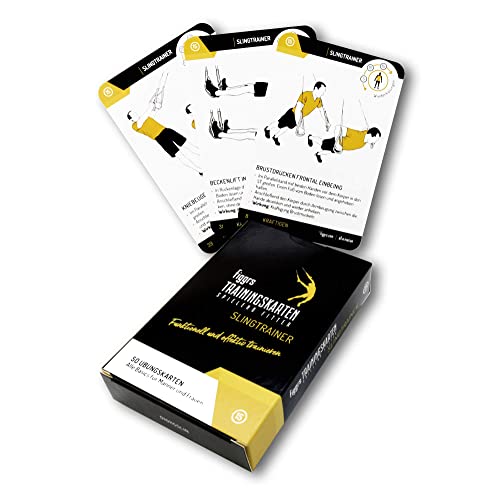 figgrs® Slingtrainer I 57 Trainingskarten mit 50 Fitness Übungen für effektives Ganzkörpertraining I Sport zuhause I Training für Männer und Frauen