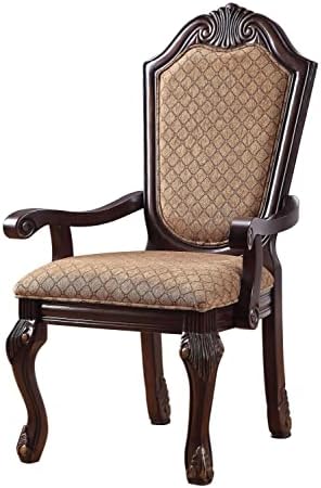 Chateau De Ville Arm Chair (Set-2) in Fabric & Espresso - Thumbnail 3