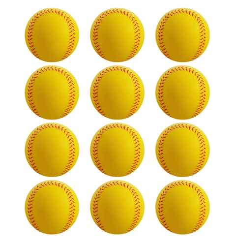 野球ボール 練習用 静音 1ダース 12球 部活動 小学生 中学校 高校 大学 部活動 草野球 練習球 黄色 キャッチボール バッティング キッズ ジュニア (ウレタンボール 打撃練習用 静音)