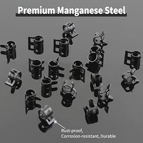 Bonsicoky 50Pcs 1/4\" Spring Band Type Action Hose Clamp, 6mm Black Manganese Steel Spring Clip Pipe, for Fuel Line Silicone Hose Line Water Pipe