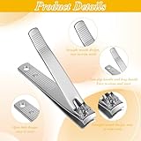 Ouligay 4PCS Straight Nail Clippers for Thick Nails Stainless Steel Toe Nail Clippers Edge Toenail Clipper Heavy Duty Fingernail Clipper Set for Men and Women Silver - Image 3